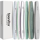 Teenitor Nail File Nail Buffer, 6 pcs Nail Files and Buffers for Natural Nails, Emery Boards for Nails, Nail Buffer and Shine Kit Nail Filer, Nail Buffer Block 100/180 Grit Nail Files Fingernail Files