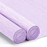Crepe Paper Streamers 2 Rolls, 10 x 98Inch Crepe Paper Sheets for DIY Gift Colourful Paper Flower Wrapping Paper Crafts Birthday Wedding Holiday Party Decorations (Lavender)