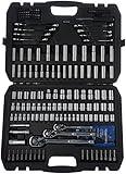 Amazon Basics Mechanic's Socket Tool Set With Case, SAE and Metric Sizes, 201-Piece