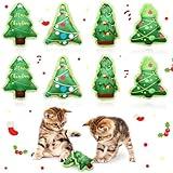 Syhood 8 Pcs Christmas Catnip Toys for Cats Interactive Cat Toys Animal Toys Gifts Set Christmas Theme Toys for Cat Mint Teething and Interactive Play Gift for Indoor Cats