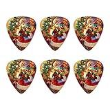 Christmas Holiday Santa Delivering Toys Novelty Guitar Picks Medium Gauge - Set of 6