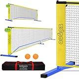 Zdgao Portable Pickleball Net - 2-in-1 Pickleball Net for Driveway with 22 FT Regulation Size & 11 FT Half Court Size Net with Pickleball Ball and Carry Bag, Steady Metal Frame for All Weather