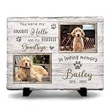 Kilyhome Multicolored Pet Memorial Stones for Dogs Personalized - 'You were My Favorite Hello and My Hardest Goodbye' - Unique Photo Frame Gifts for Cat Dog Lover, Garden Decor for Cemetery