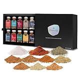 Herb & Spice Gift Set for Men – 100% Natural, Handpicked Spice & Seasonings Gift Set Made in the USA for Your Dad, Boyfriend, & More – Rub, Smoker, & BBQ Gifts for Men Who Cook & Grill by Flavorly (Medium Size Bottles)