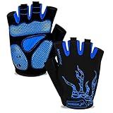 MOREOK Cycling Gloves Bike Gloves for Men/Women-[5MM Gel Pad] Half Finger Bicycle Biking Gloves for Cycling/Weight Lifting/Gym/Motorcycle/Rowing/Outdoor Sports-050-BLUE-M