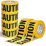 Oleitodh Yellow Caution Tape Bulk 6 Pack, 3inch x 6000 ft, Construction Tape Waterproof Safety Tape Warning Tape Roll, Barricade Harzard Tape for Danger Hazardous Area Halloween Party Decor