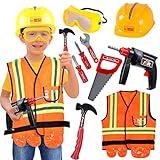 Construction Worker Costume Kids Role Play Dress up Set for 3 4 5 6 Years Toddlers Girls Boys Toys