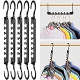 HOUSE DAY Closet Organizers and Storage, 20 Pack Magic Hangers Space Saving, Upgraded Sturdy Space Saver Multi Collapsible Hanger with 7 Slots for Wardrobe Closet, College Dorm Room Essentials - Black