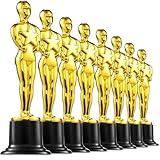 Bedwina Gold Trophy Award Mini Trophies Bulk - (Pack of 12) 6 Inch Tall Plastic Golden Statue Award, Party Themed Decorations, Winners or Appreciation Gifts Game Prizes for Adults & Kids