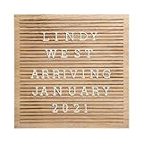 Pearhead Wooden Letterboard Set - Ideal Photo Sharing Prop for Baby Announcements, Milestone Keepsake, Custom Message Board and Shower Gift - Includes 188 Letters, Numbers, and Symbols - Natural Wood