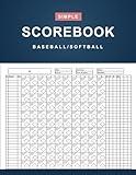 Baseball/Softball Scorebook: Simple Baseball/Softball Scorekeeper Book - Baseball/Softball Score Sheet - 100 Games 12 Players - Large Print - (8.5" x 11" Inches)