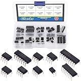 Glarks 50Pcs 10 Types Integrated Circuit Chip IC Chips Assortment Kit, opamp, Single Precision Timer, pwm, Including LM324 LM358 LM386 LM393 UA741 NE5532 NE555 PC817 ULN2003 ULN2803