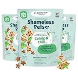 Shameless Pets Crunchy Cat Treats - Catnip Treats for Cats with Digestive Support, Natural Ingredients Kitten Treats with Real Chicken, Healthy Flavored Feline Snacks - Catnip N Chill, 3-Pk