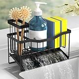 Fssvcd Maifan Sink Caddy Sponge Holder for Kitchen Sink with Brush Holder and Stainless Steel Self Drain Tray, Rustproof Kitchen Sink Organizer for Sponge, Soap Dispenser Storage Kitchen Accessories