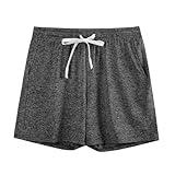 Hercugifts Girls/Kids Athletic Shorts with Pockets Quick Dry Teens Active Soccer/Basketball Shorts(Age5-18) Gray