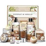 Gifts for Women, Birthday Gifts for Women, Bath and Body Gifts Set, Vanilla Coconut Spa Gift for Self Care,Thank you Relaxing Bath Sets for Mom, Grandma, Girlfriend, Sister, Friends
