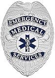 Smith & Warren Emergency Medical Services Metal Badge, Eagle Top, Uniform Wear (Silver)