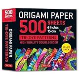 Origami Paper 500 sheets Tie-Dye Patterns 6" (15 cm): Tuttle Origami Paper: Double-Sided Origami Sheets Printed with 12 Designs (Instructions for 6 Projects Included) (Tuttle Specials)