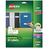 Avery Removable ID Labels, Sure Feed Technology, Removable Adhesive, 1" x 2-5/8", 750 Labels (6460)