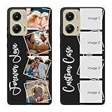 Personalized Customized Phone Case for Motorola Moto G Stylus 5G 2024,Drop-Proof Soft Protective TPU Black Phone Cover,Custom Multi-Picture Collage Photos Texts,for Family,Friends,Gifts