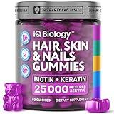 Hair Skin and Nails Gummies with Biotin Collagen Keratin Astragalus - Hair Growth Supplement & Hair Vitamins for Hair Loss for Women & Men, Hair Skin and Nails Multivitamin B7 Gummies, 60 Gummy Bears