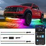 Govee Underglow Car Lights, 4pcs RGBIC Smart LED Lights for Cars with 16 Million Colors and 10 Scene Modes, App Control, Car Decor, 2 Music Modes for SUVs, Trucks, DC 12-24V, Car Christmas Lights