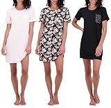 Real Essentials 3 Pack Nightgowns Women Adult Womens Nightgown Moo Moos Sleep Night Shirts Hysterectomy Sleepwear House Dress Plus Size