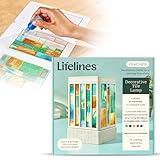 Lifelines FlowCrafts, Decorative Tile Lamp - Customize a Functional Lamp with 60 Tiles, 6 Mixable Paint Colors & Light Source Included - Sensory Arts & Crafts Kit for Teens & Adults