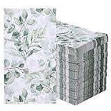 bovivanen 100 PCS Disposable Napkins Sage Green Leaves Napkins Bathroom Napkins Guest Disposable Soft Absorbent Paper Hand Towels for Home Party Dinner Decor