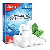 Vacplus Toilet Bowl Cleaner Tablets 12 PACK, Automatic Toilet Bowl Cleaners with Bleach for Deodorizing and Descaling, Bathroom Cleaner Against Tough Stains