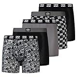 Billabong Mens Underwear 5 Pack Microfiber Performance Boxer Briefs for Men Black, Charcoal