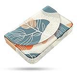 xiviers Business Card Holder，PU Leather Business Card Case Color Printing Pattern Card Holder Wallet，Pockets Magnetic Credit Card Holders for Men and Women，Bohemian Leaf