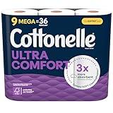 Cottonelle Ultra Comfort Toilet Paper, Strong Toilet Tissue, 9 Mega Rolls
