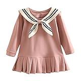 Mud Kingdom Little Girls Pleated Dress Long Sleeve School Style Pink Size 6