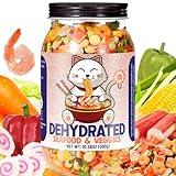 Dehydrated Freeze-Dried Seafood & Vegetable Mix - 100% Natural Ramen Toppings for Soups, 11 Mixed Ingredients, No additions, Ideal for Cooking, Pizza, Emergency Supply, 10.58OZ