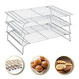 Hunnycook 10 * 16 Inch Cooling Racks, 3 Stackable Tall Baking Racks, Stainless Steel Wire Rack for Baking Sheet, Cooling Racks for Cooking and Baking, Oven and Dishwasher Safe