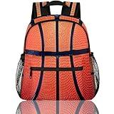 School Backpack for Boys, Basketball Texture Bookbag for Kids, 12 In Toddler Backpack Children Sport Ball Casual Daypack Kindergarten Preschool Back Packs Snack Bag Back to School Book Bags