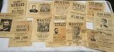 Set of 12 Assorted Reproduction Old West Wanted Reward Posters