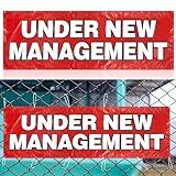 Hahafelt 3x10 Feet Under New Management Banner Sign with Grommets Weatherproof Vinyl Sign Hanging Banner Outdoor Indoor for Business Industrial Store Yard Signs Red