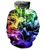 RAISEVERN Mens Womens Hoodies 3D Colorful Fleece Graphics Sweatshirts Pullover Trippy Cool Novelty Hoody Funny Hooded with Pocket