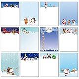 12 Pieces Funny Christmas Notepads, 3 x 4 In, Funny Santa Notepads Christmas Sticky Notes Snow Scene Notepads Holiday Sticky Notes Winter Memo Pads for Christmas Holidays Work Study Decoration Present