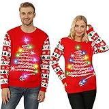 FWV Ugly Christmas Sweater for Women Men,Light up Christmas Sweater,Unisex Cute Xmas Tree Ugly Sweater Christmas for Couples Set,Funny Holiday Sweater Multicolor