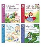 Carson Dellosa Keepsake Stories Classic Children's Fairy Tales in Spanish and English Book Set, The Three Little Pigs, Little Red Riding Hood, Goldilocks, Jack & the Beanstalk Bilingual Books for Kids