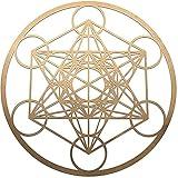 Fourth Level MFG 12" inch Metatron's Cube (Gold), Sacred Geometry Wood Wall Art, Zen Home Decor for Yoga and Meditation, Chakra Crystal Grid Board, Good Energy Spiritual Altar Decoration