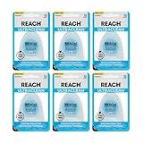 REACH Ultraclean Dental Floss, Mint, Plaque Remover for Teeth, Shred Resistant, Waxed, Easy on Gums & Teeth, Mint, Oral Care, PFAS Free, for Adults & Kids, 6 Pack, 30 yd