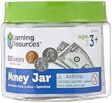 Learning Resources Money Jar - Play Money for Kids, Fake Bills and Coins, Pretend Play Props, Homeschool and Classroom Math and Counting Supplies, Ages 3+