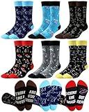 Eurzom 6 Pairs Funny Math Science Chemistry Socks for Men Novelty Teacher Gifts for Mathematicians Biology Scientists(Chemistry)