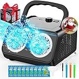 SHCKE Automatic Bubble Machine Upgrade Bubble Blower with 2 Fans, 20000+ Bubbles Per Minute Bubbles for Kids Portable Bubble Maker Operated by Plugin or Batteries for Indoor Outdoor Birthday Party