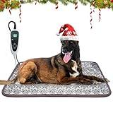 GOLOPET Large Dog Heating Pad 34x21in Waterproof Pet Heating Pad for Smart Thermostat Switch, Whelping Supplies Heated Dog Bed,Adding Wire Rope Wires Puppy Heating Pad Mat-Whelping Box for Dogs-Rose