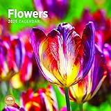 2025 Flowers Monthly Wall Calendar by Bright Day, 12 x 12 Inch Nature Garden Beautiful